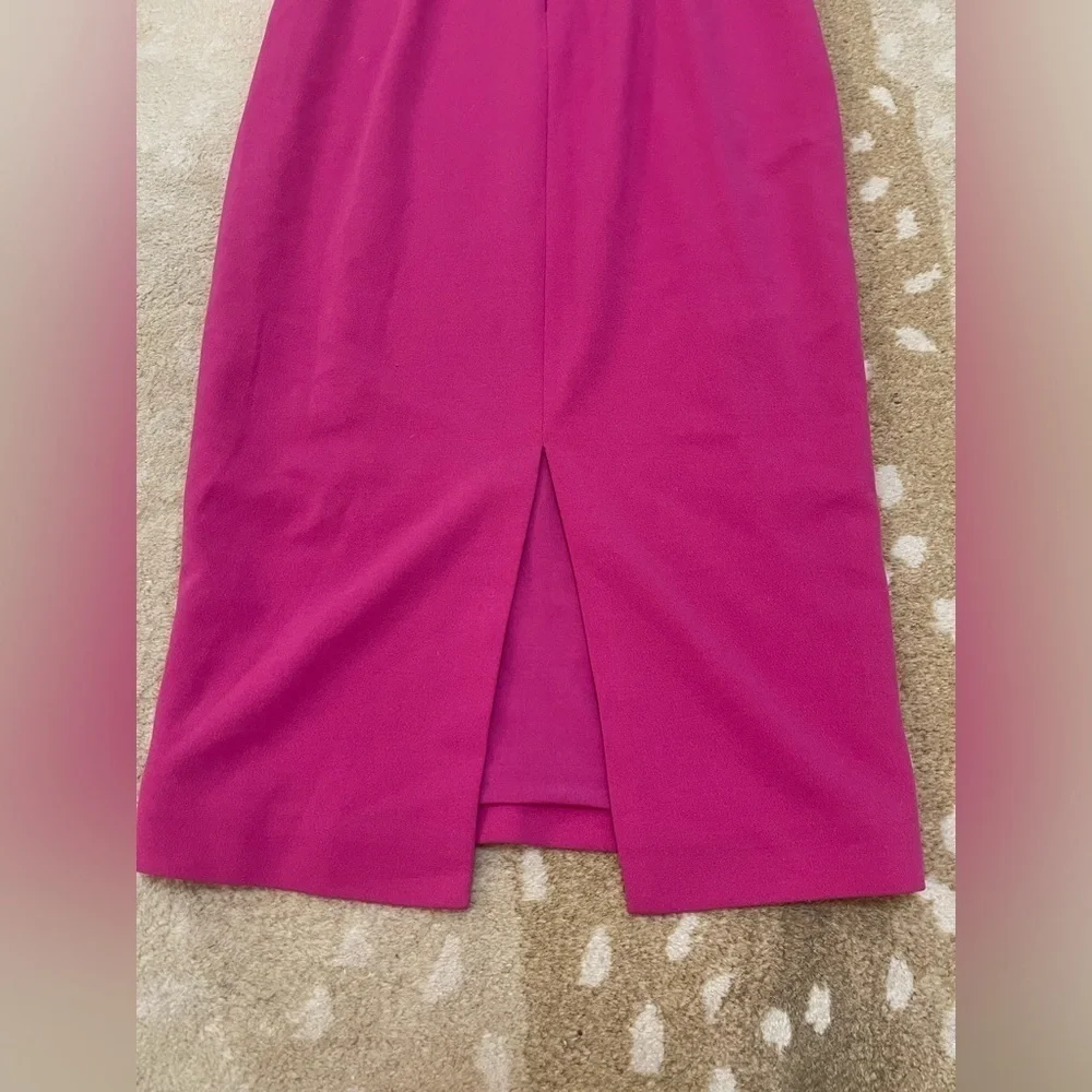 Dress the Population magenta pink back slit midi dress women’s size small - Picture 6 of 8